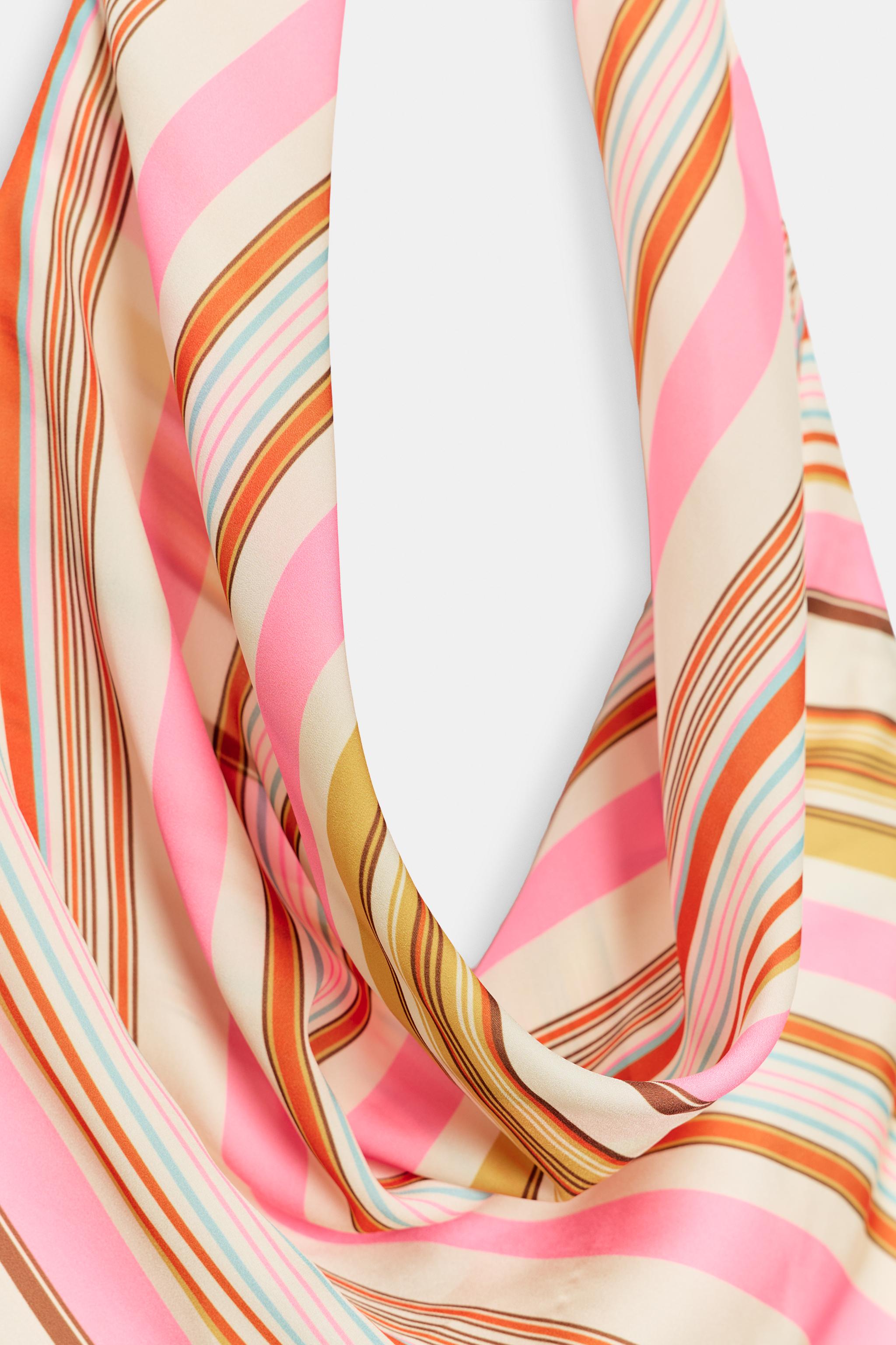 SATIN EFFECT STRIPED HALTER TOP